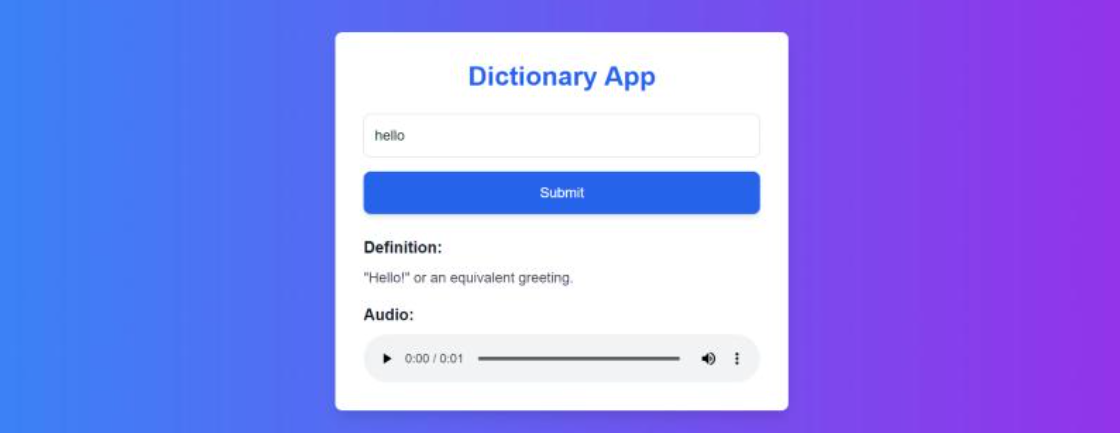 Dictionary Application